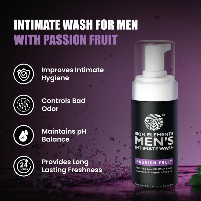 Skin Elements Intimate Wash for Men with Passion Fruit (4.05 Fl Oz) | pH Balanced Foaming Intimate Wash | Prevents Itching, Irritation & Bad Odor | - Image 2